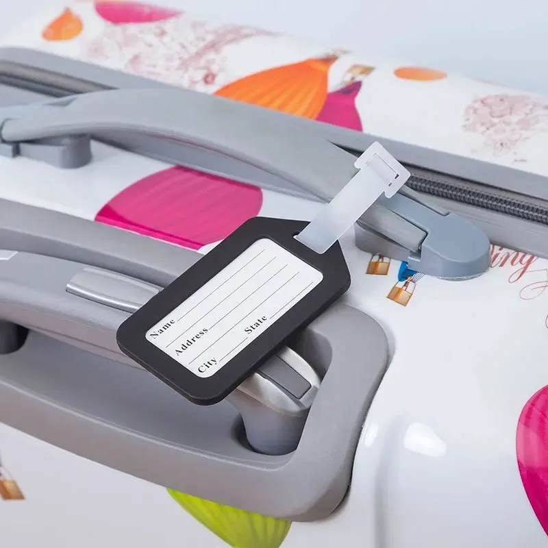 étiquettes d'identification pour bagages, 4 pièces, étiquettes d'identification de voyage, étiquettes d'identification multicolores pour valise, étiquette nominative pour sac