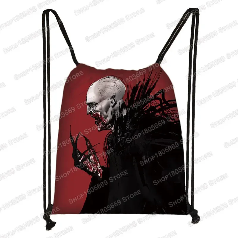 sac à dos gothique imprimé vampire bat ghost, sacs à cordon, sacs à bandoulière pour femmes et hommes, porte-chaussures de voyage