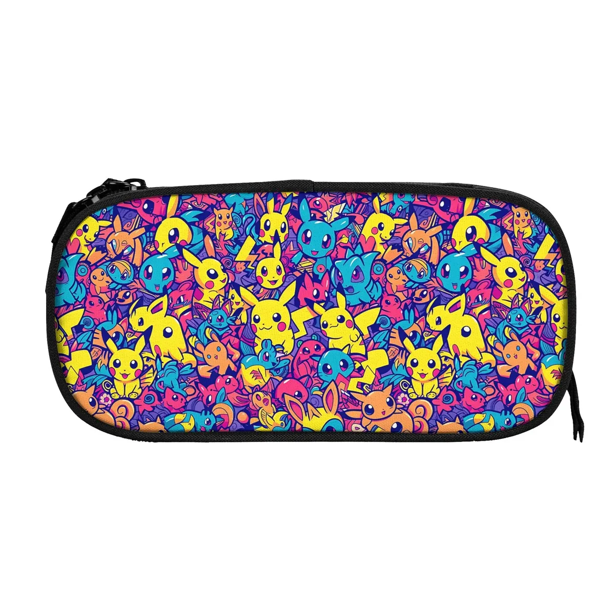 sacs personnalisés pokemon rouge et noir charizard de grande capacité pour enfants, trousse à crayons d'école pour garçons et filles