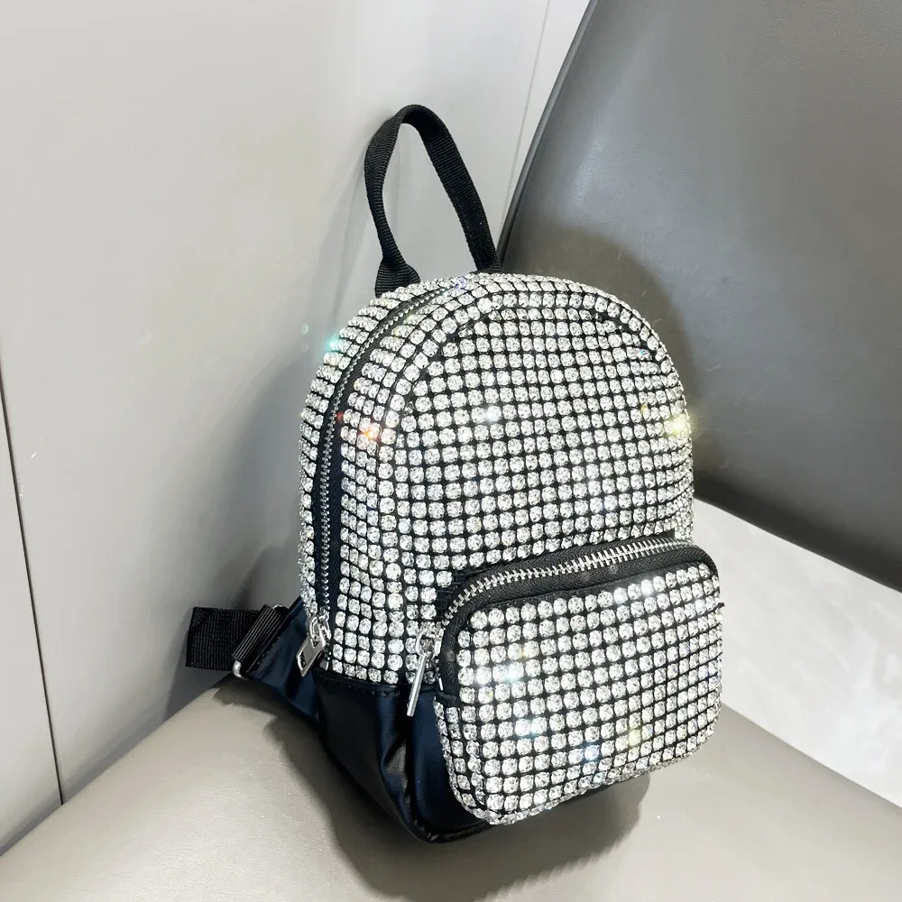 sac à dos en cristal brillant avec biscuits, sacs à main et sacs à main faits à la main, sacs à dos de créateurs de luxe, sac à main