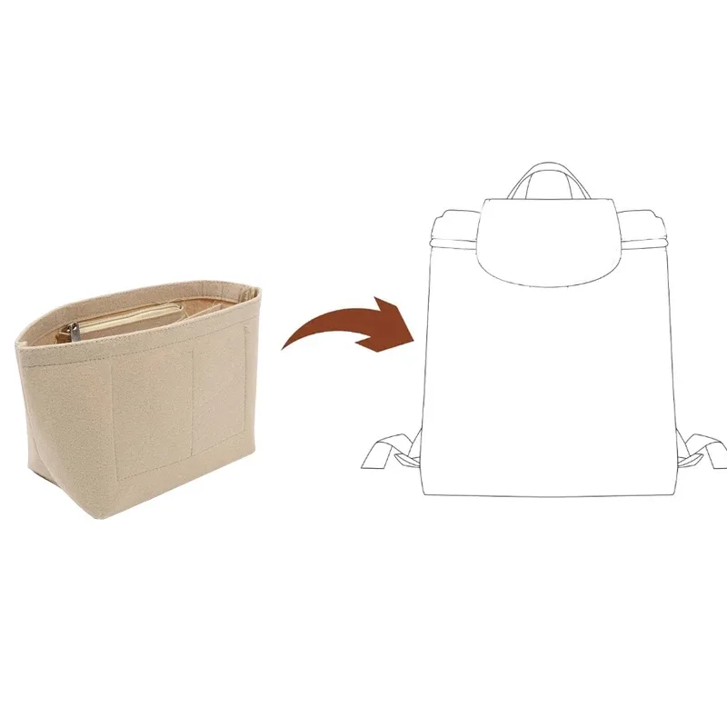 organisateur de sac à main en feutre avec plusieurs poches, idéal pour sacs à dos longs ou sacs seau - 1 pièce