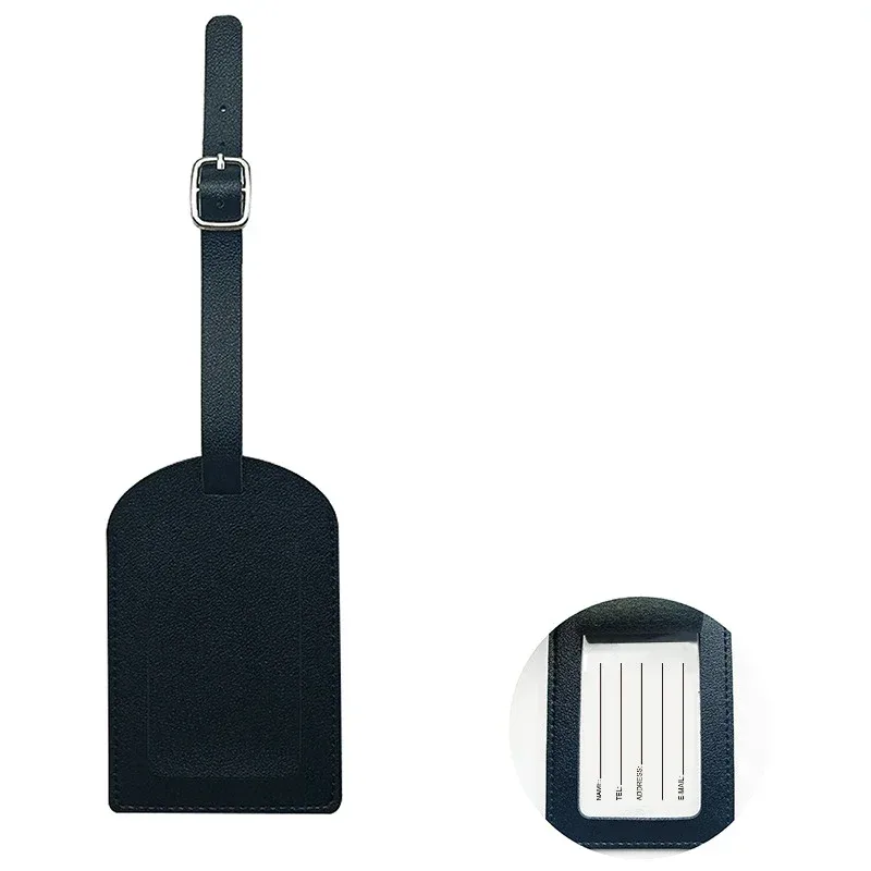 étiquette d'identification de bagage en cuir pu pour valise, porte-nom et adresse, accessoire de voyage pour femmes et hommes