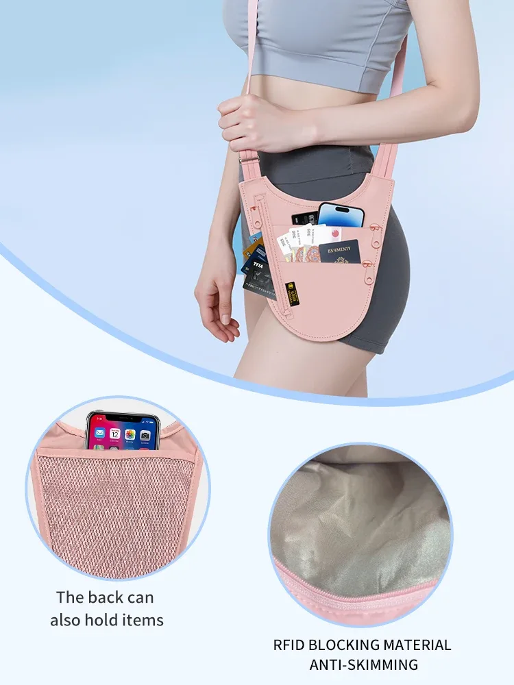 soogree pochette de voyage antivol avec blocage rfid, sac à bandoulière de sécurité caché, porte-passeport, porte-cartes, porte-téléphone, portefeuille pour hommes et femmes