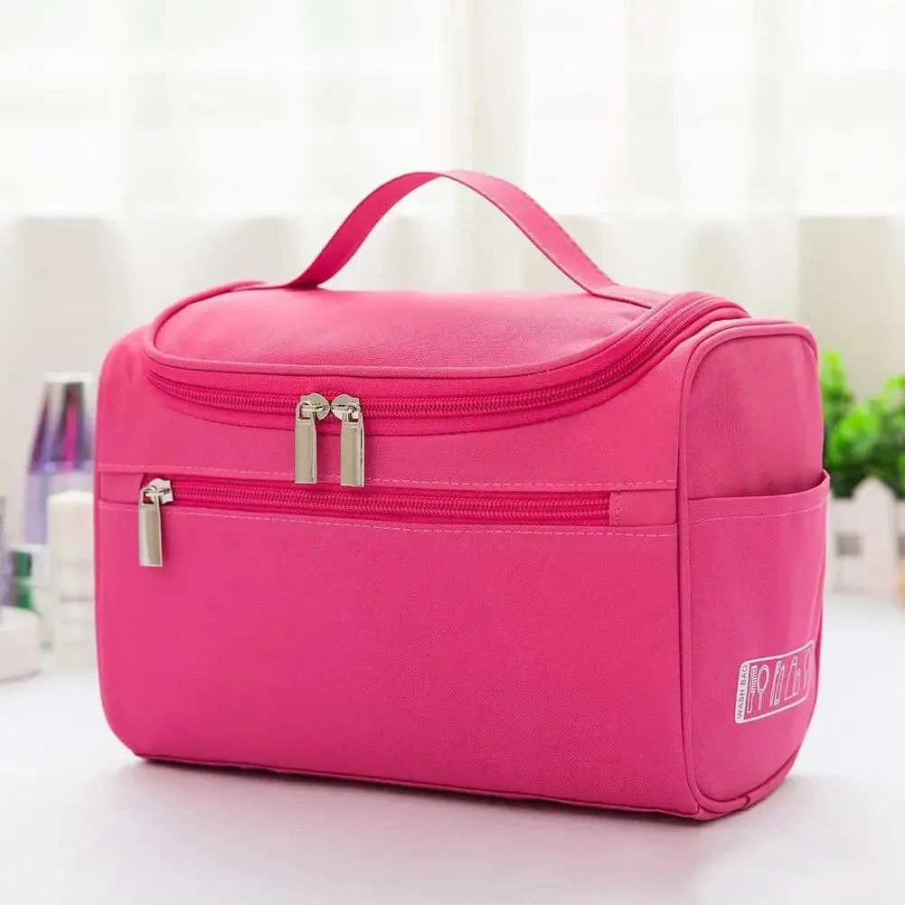 sac de maquillage imperméable avec crochet de suspension et plusieurs poches, sacs cosmétiques pour les essentiels de voyage, trousse de toilette pour femmes et hommes 