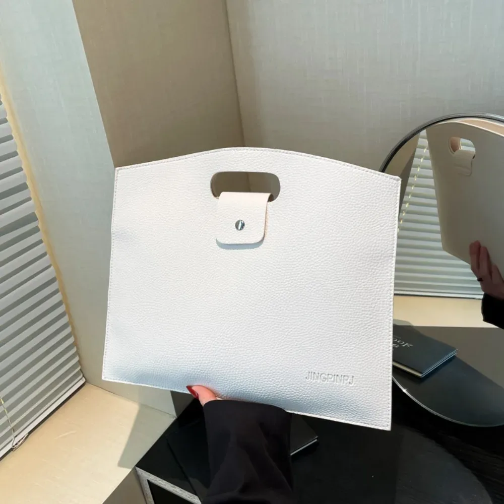 sac fourre-tout décontracté en pu pour documents de bureau, couleur unie, sac pour ordinateur portable, sac de fichiers, sac à main de grande capacité, porte-documents d'extérieur