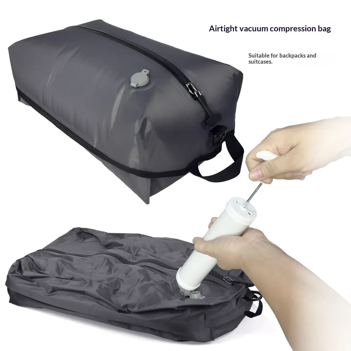 sacs de compression sous vide portables pour les voyages, sacs gain de place avec pompe manuelle, organisateur