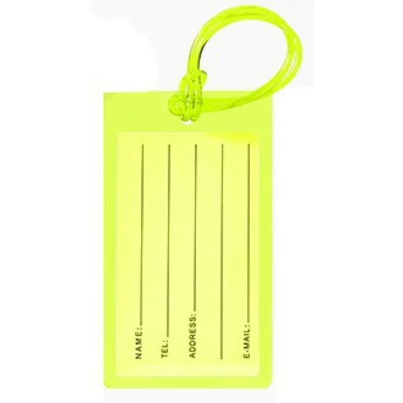 porte-étiquette de bagage fluorescent en pvc, coloré, pour carte d'embarquement, étiquette de voyage, housse de carte, anti-perte pour avion