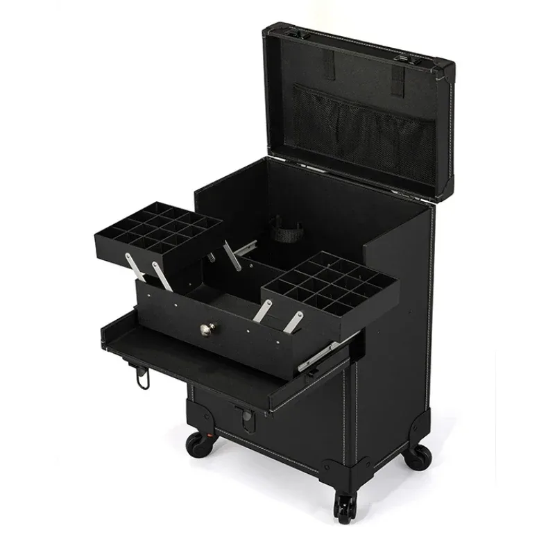 mallette de maquillage d'artiste de maquillage professionnel, étui à roulettes d'artiste, boîte à outils de tatoueur, bagage et boîte de rangement d'articles de beauté