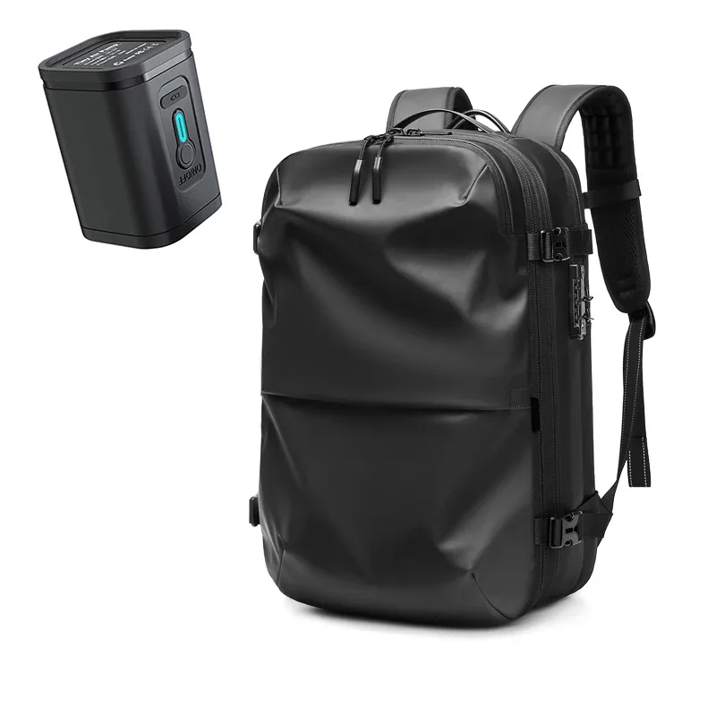 sac à dos de voyage pour hommes, sac à dos à compression sous vide pour ordinateur portable 17 pouces, sac à dos d'affaires de grande capacité, sac à dos scolaire extensible, sac à dos de randonnée