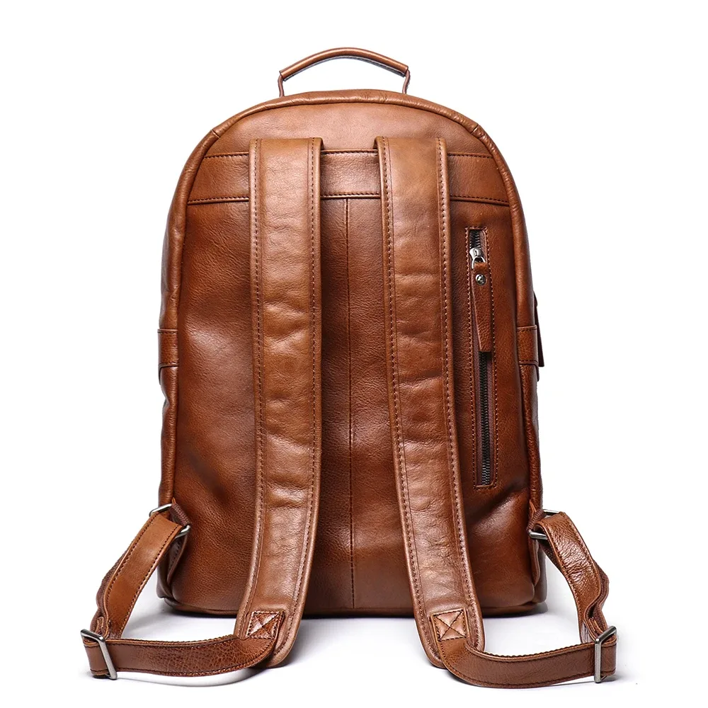 sac à dos de voyage en cuir véritable pour hommes, en cuir de vache, grande capacité, multifonction, tendance, pour ordinateur