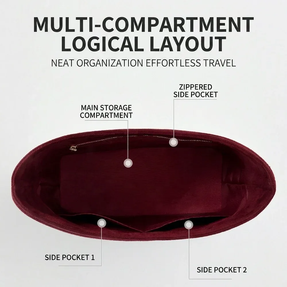 insert de sac de haute qualité pour lv carryall mm pm, organisateur en velours, support de rangement, accessoires de sac anti-déformation
