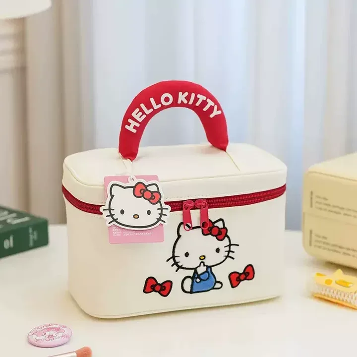 trousse de toilette portable imperméable de grande capacité, un incontournable pour les filles, sac de rangement kitty, organiseur de soins de la peau pour dortoir étudiant