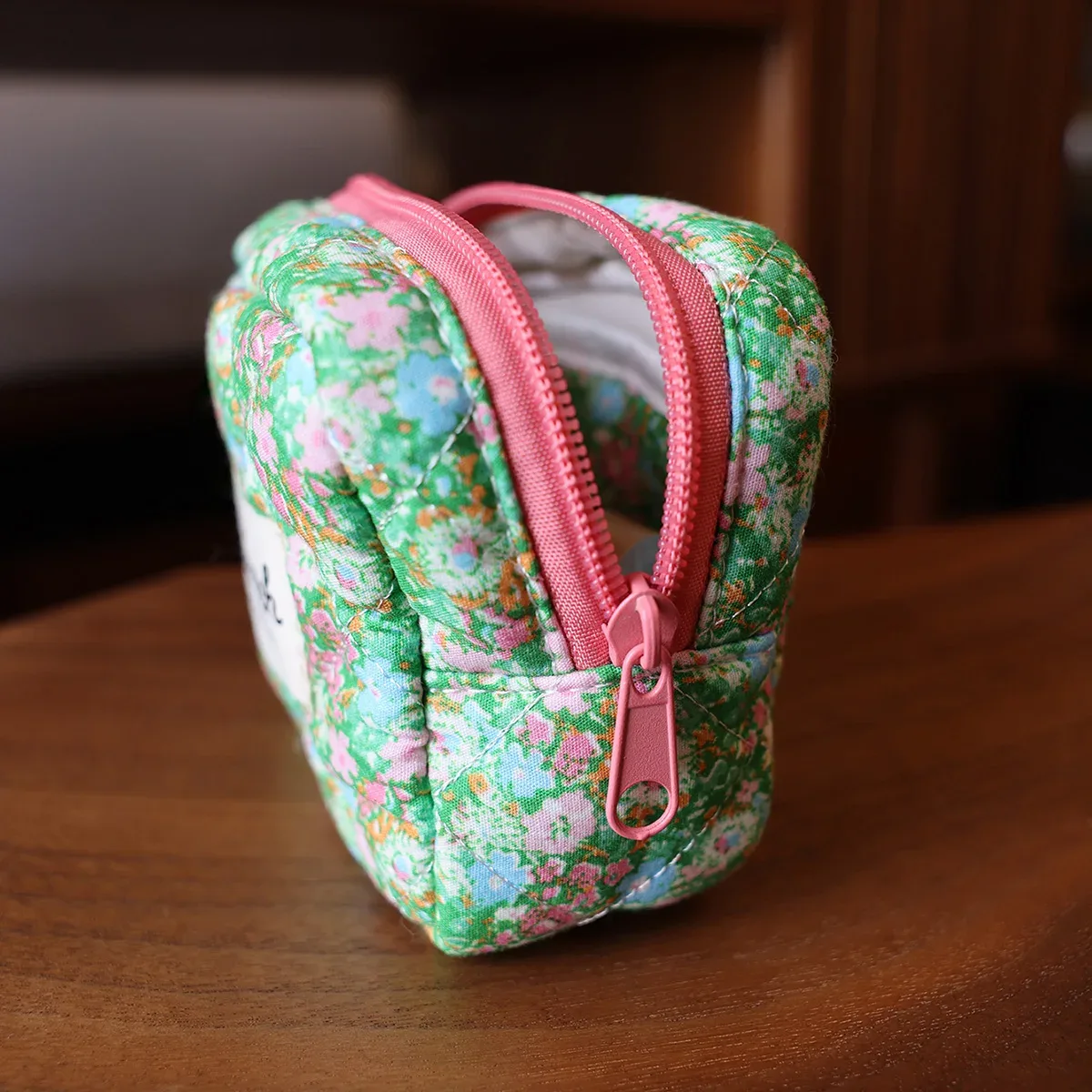 petit sac de maquillage à fleurs, sac de rangement portable de style frais, sac de teinture pour plantes et fleurs, étui pour serviettes hygiéniques pour jeunes filles et étudiantes