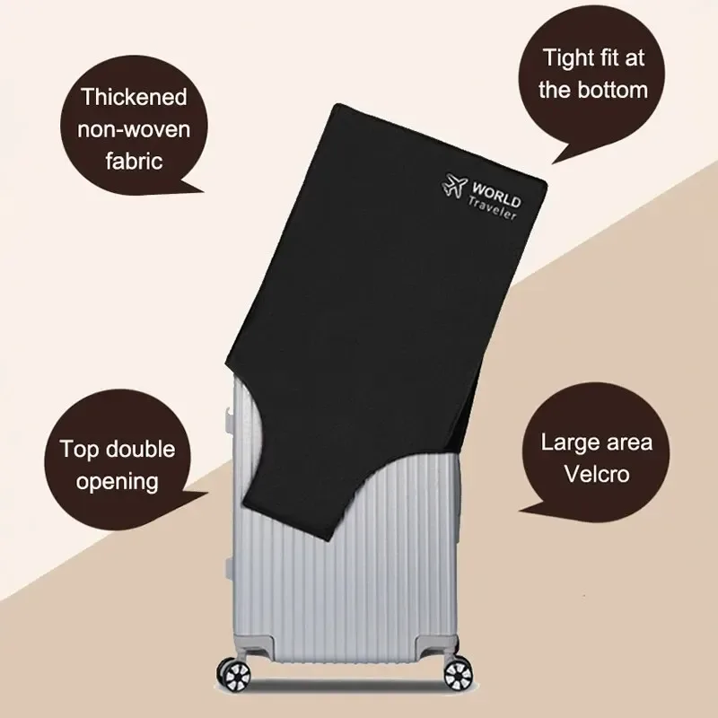 juste de protection pour compartiment à bagages, degré d'usure, tissu non tissé, housse anti-poussière épaissie, étui de voyage durable, noir