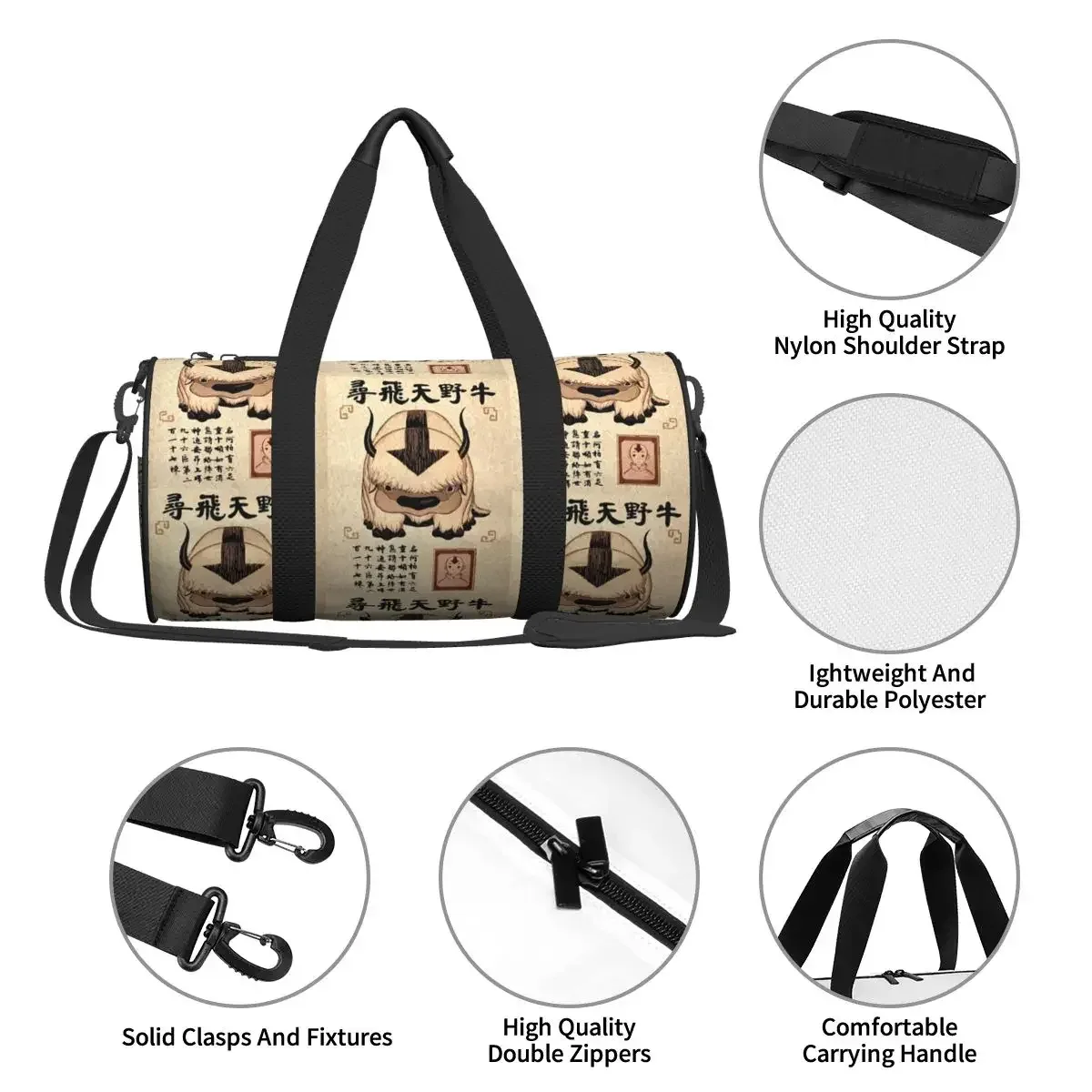 avatar le dernier maître de l'air perdu appa affiche grand sac de sport de sport sacs de voyage imperméables sacs à main sac de fitness