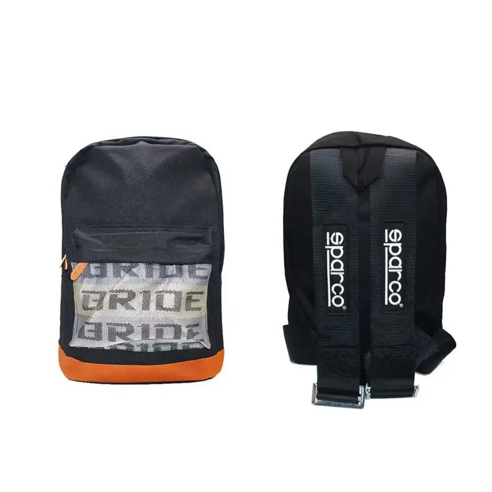 nouveau sac à dos sparco, sac à dos universel pour ceinture de sécurité de voiture, matériau en cuir et toile, sac de moto, sac à dos noir pour ordinateur portable