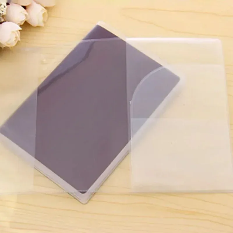 housse de protection pour passeport transparente givrée, étui pour documents en pvc imperméable