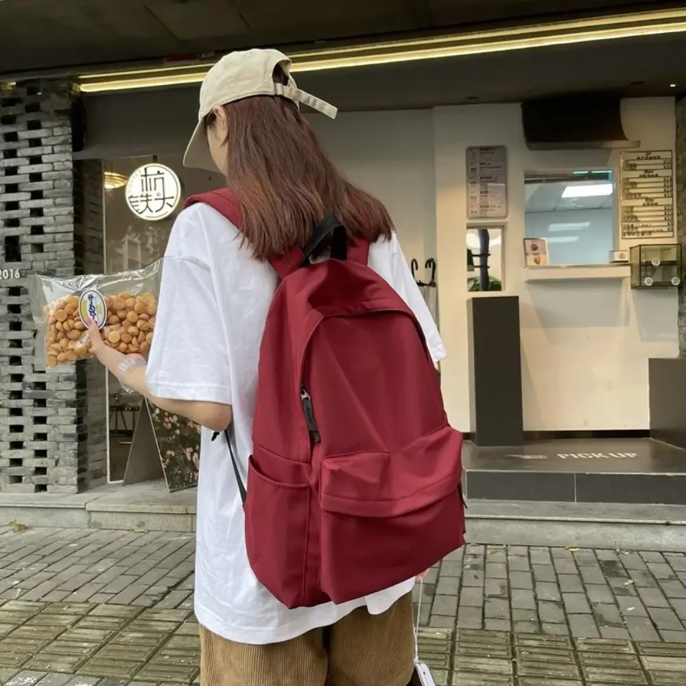 sac à dos polyvalent en nylon, grande capacité, étanche, pour étudiants, lavable, noir, gris, blanc, rouge, sac d'ordinateur unisexe