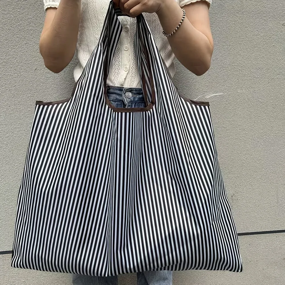 sac de courses portable de grande capacité, sac de courses pliable léger, sac fourre-tout à bandoulière