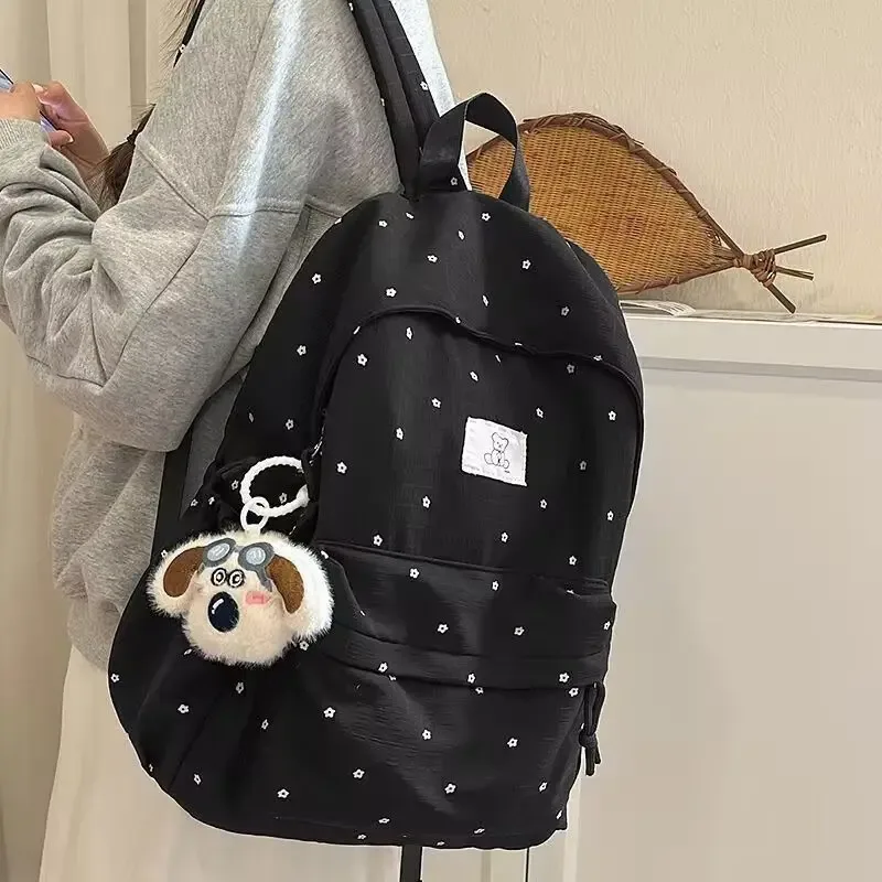 nouveau niche à pois sac à dos mode simple grande capacité étudiant sac à dos voyage sac de rangement retour à l'école sacs pour femmes