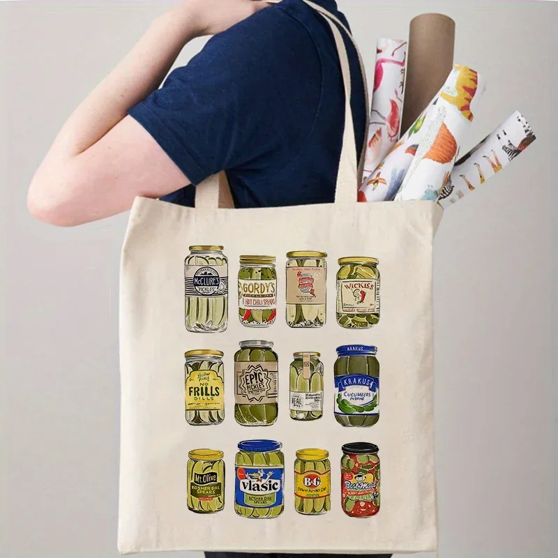sac fourre-tout à motif de toile drôle, sac initié décontracté, vintage canned 514 les, 1 pièce