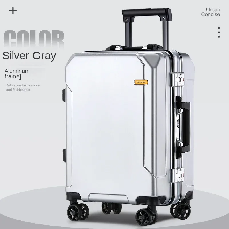 valise universelle avec cadre en aluminium, valise à roulettes, valise d'embarquement à roulettes, verrouillage par mot de passe, voyage d'affaires, nouveau, 20 ", 24/28"