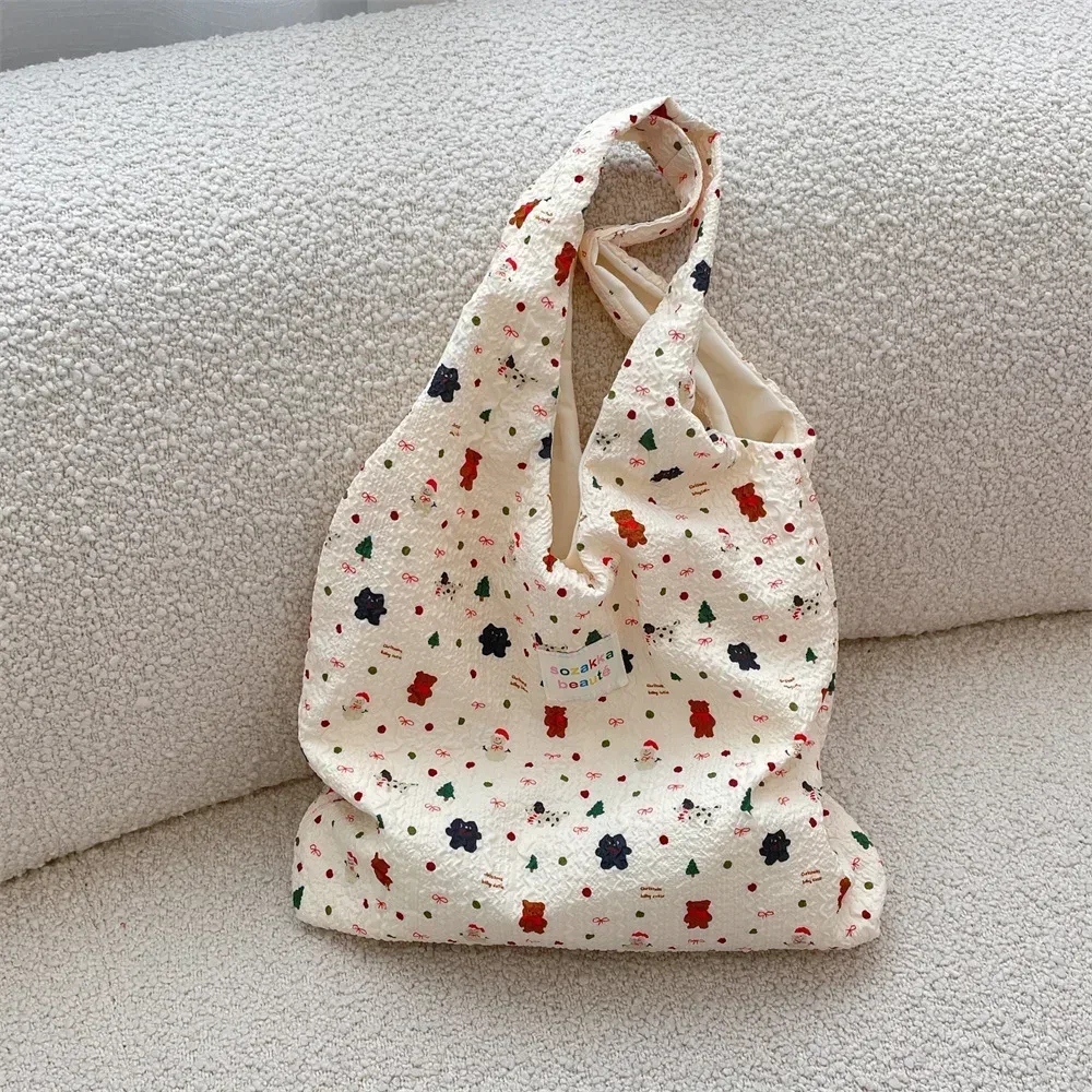 fourre-tout femme sac à provisions eco sac à main réutilisable épicerie shopper sac à main coréen femmes doux dessin animé sac à bandoulière livres pochette