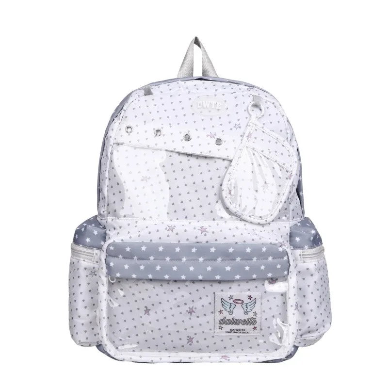 sac à dos tendance avec fenêtre transparente, grande capacité, sac d'école à pois pour adolescentes et étudiantes, sac à livres léger