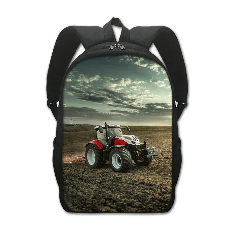 sac à dos imprimé tracteur fskins pour adolescents, sacs d'école pour enfants, sac à dos décontracté pour hommes, sac à dos pour ordinateur portable, sac de livre portable, 16 pouces