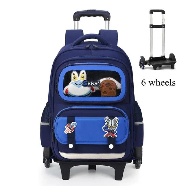 sac à dos à roulettes pour élèves du primaire, cartable à roulettes pour enfants, sac à dos d'école pour filles avec roulettes pour garçons