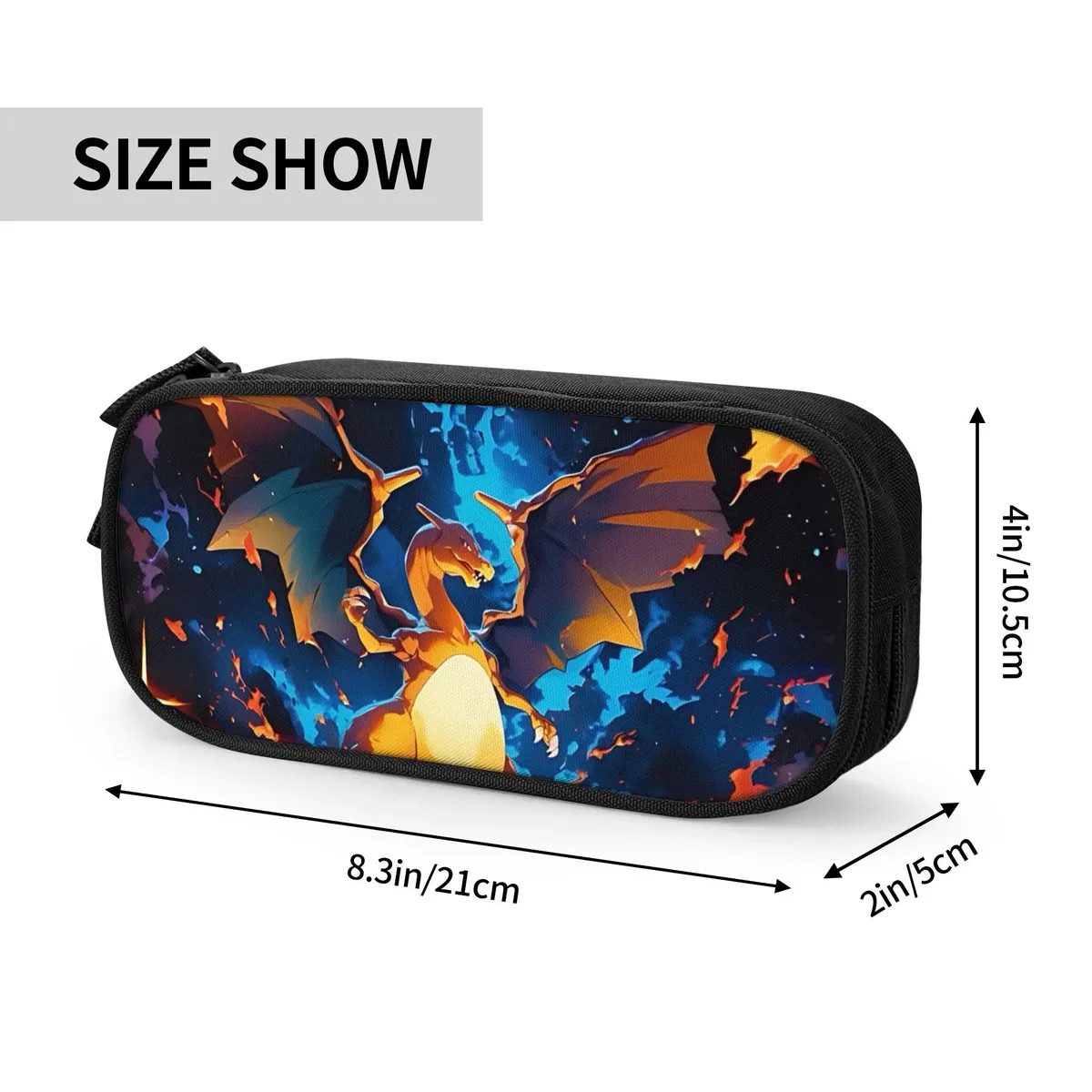 Sacs de grande capacité personnalisés avec un motif de Pokémon Charizard pour enfants, trousse scolaire pour garçons et filles