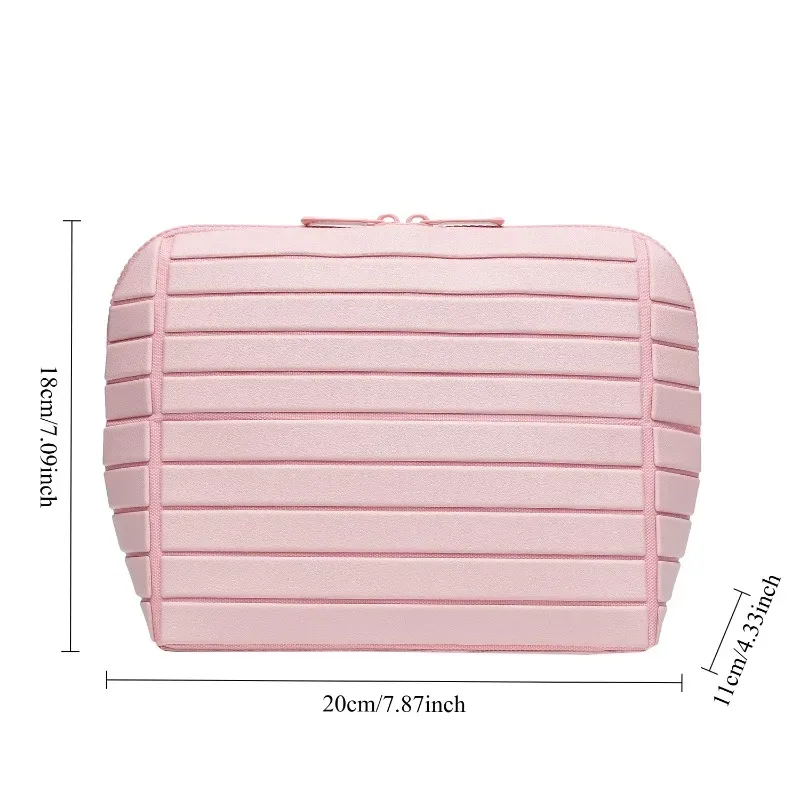 sac de rangement en pvc rayé, grande capacité, pour voyage en plein air, organisateur de produits de toilette, pochette de voyage portable, sac à cosmétiques