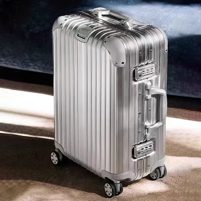 100% valise en aluminium offre spéciale 20/30 pouces bagage roulant boîtier de chariot valise en métal bagage de voyage cabine valises à main