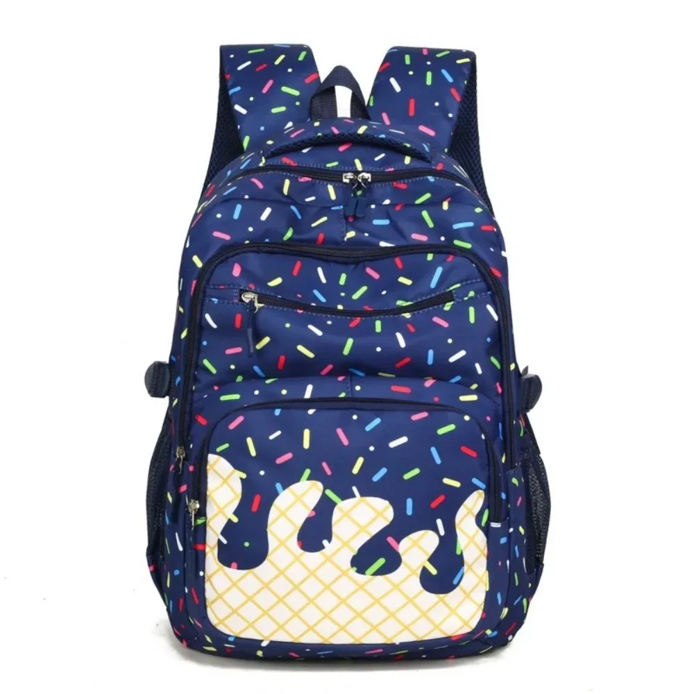 ensemble de sacs à dos en tissu oxford imprimé crème glacée avec trousse à crayons, sac bandoulière, sac à livres et sac fourre-tout léger de grande capacité