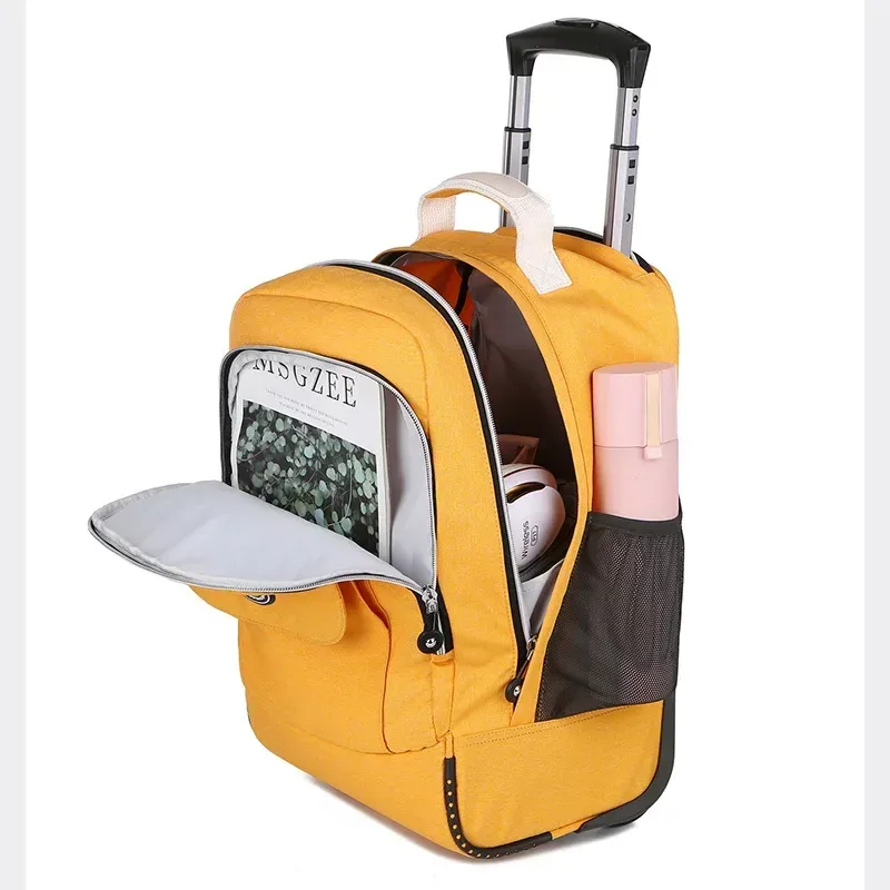mode chariot bagages sac à dos avec roues voyage grande capacité chariot sacs bagages roulants ordinateur portable d'affaires sac d'école
