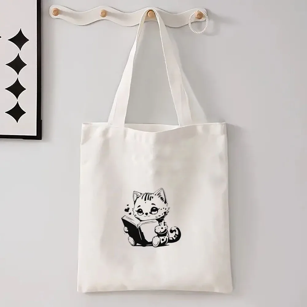 kawaii chic dessin animé animaux chat grande capacité sac fourre-tout papillon, panda élégant sac à bandoulière pour les femmes