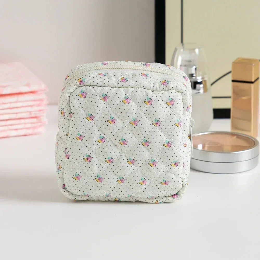 mini sac à cosmétiques avec nœud mignon pour femmes, sac de rangement pour serviettes hygiéniques, porte-tampon portable, mini sac de rangement pour maquillage et rouge à lèvres