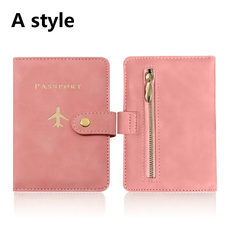 étui porte-passeport en cuir pour essentiels de voyage, portefeuille cartes de crédit, housse de passeport pour femme/homme avec boucle