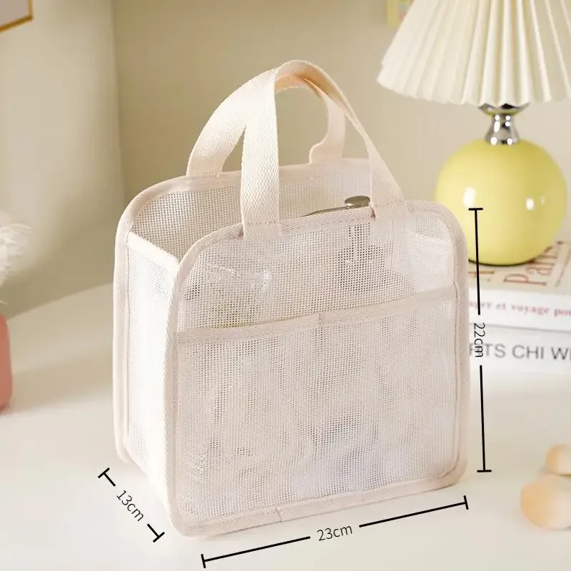 ensemble de sacs de rangement pour maquillage en maille, 3 pièces, organisateur de cosmétiques avec fermeture éclair, sac à main portable pour rouge à lèvres et essentiels de voyage