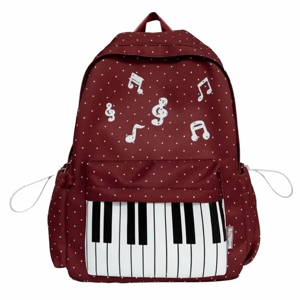 sac à dos pour piano en nylon, multi-poches, design léger, sac à dos pour clavier, couleur contrastée, style japonais, sac d'école mignon, voyages de week-end