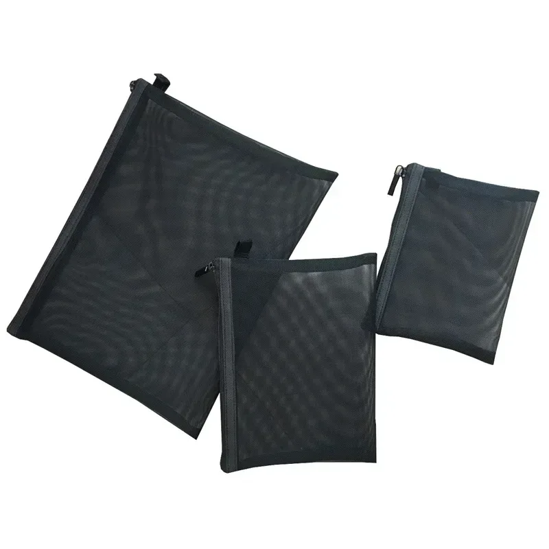 sacs de maquillage de lavage de toilette, trousse de maquillage en maille transparente noire, pochette de rangement, sac à cosmétiques de voyage pour femmes, fermeture éclair décontractée