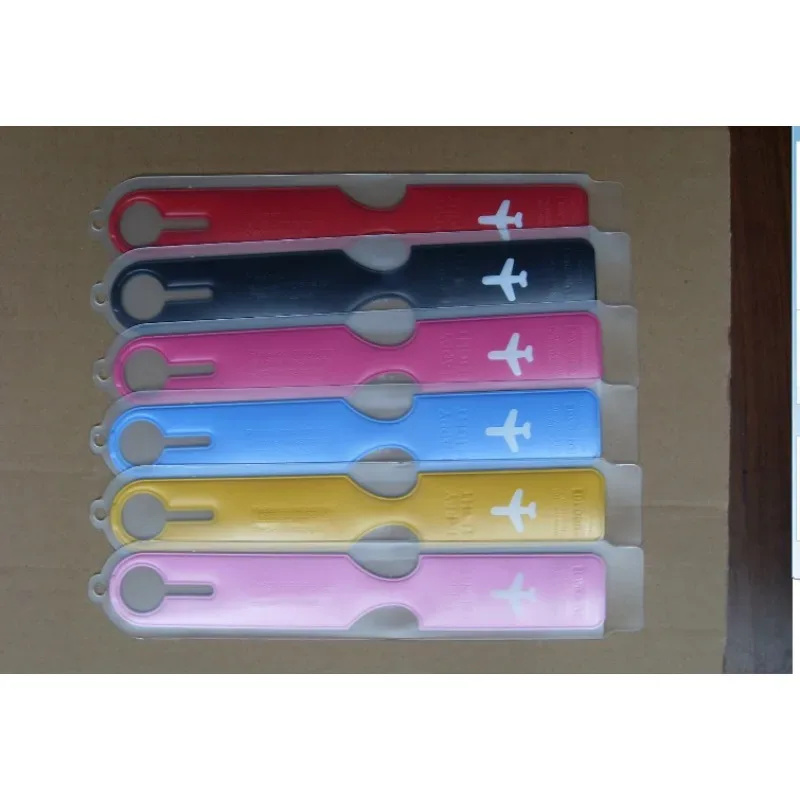 couverture d'étiquette de bagage, valise en cuir pu, clip d'adresse d'identification, étiquette d'embarquement de bagages, étiquette portable