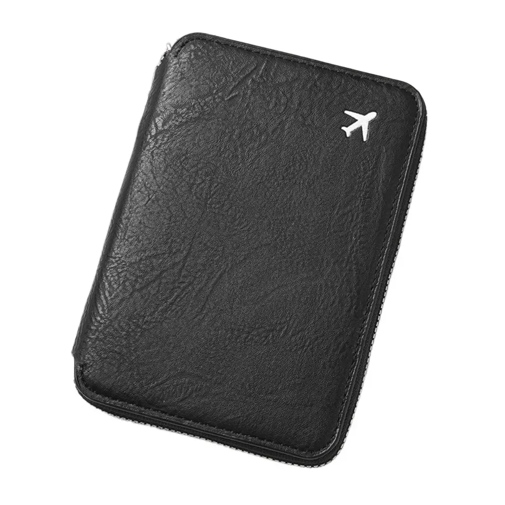 porte-passeport créatif en pu de couleur unie, antivol rfid, pour l'enregistrement à l'aéroport, portefeuille de voyage, porte-billets, clip pour passeport, pour hommes