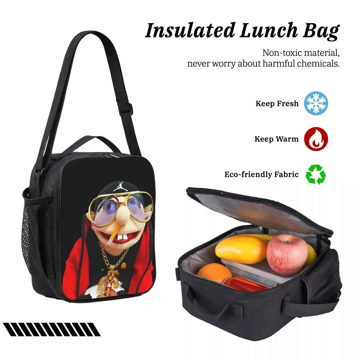 sml rappeur jeffy sac à dos étudiant garçons filles bookbag sac d'école ordinateur portable sacs à bandoulière 3ps sac à déjeuner isolé trousse à crayons