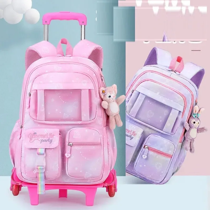 sac à dos à roulettes pour filles, cartable à roulettes