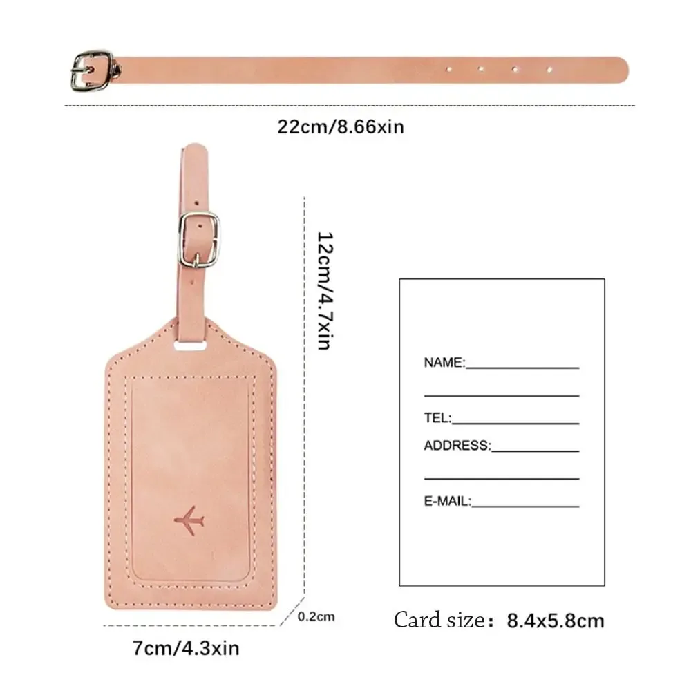 étiquette de bagage en cuir tendance, portable, avec papier de signature, étiquettes d'embarquement universelles pour hommes et femmes