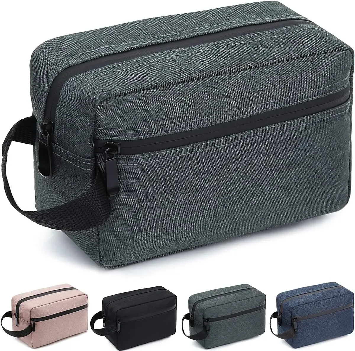 trousse de maquillage de voyage imperméable de grande capacité, trousse de rangement de toilette portable unisexe avec compartiments, trousse de rangement pliable pour soins de la peau