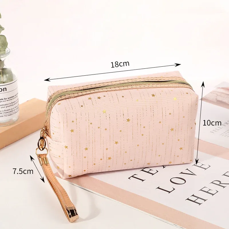 sac de maquillage estampage, sac à cosmétiques de voyage, sacs de maquillage à fermeture éclair, organisateur de cosmétiques, pochette de rangement, trousse de toilette de voyage portable