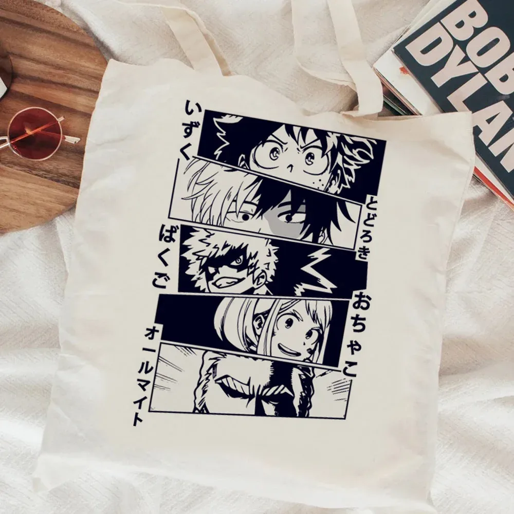 Sac fourre-tout My Hero Academia, sacs en toile pliables, sac de courses pour femme