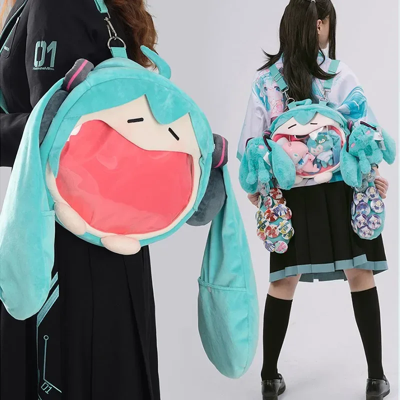 officiel anime miku itabag cosplay hatsune ita sac à dos en peluche femmes sac de bricolage école étudiant hommes velours bandoulière sac à bandoulière